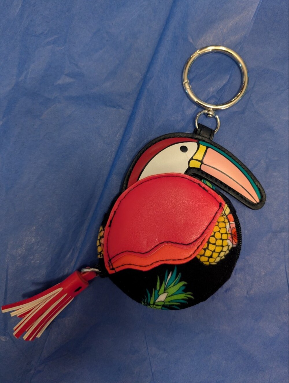 NWOT Colorful Toucan Coin Purse, Accessory Keychain